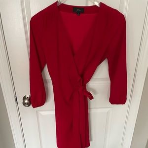 Red J Crew Wrap Dress